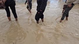 Severe weather worsens living conditions for displaced Palestinians in Gaza