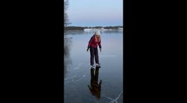 Woman Skating on Thin Ice