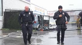 US, Los Angeles: Northridge Fatality In Northridge Automobile Fire