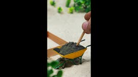 Making a miniature stone house with rrealistic tools and cement, with a nice roof.