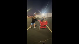 Shopping cart ride ends in crash in Elkhart, Indiana, USA