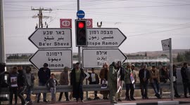 Palestinian Bedouins protest attacks by armed Israelis in southern Israel’s Negev region