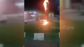 Iran: Protesters Burn Statue At Iran Currency Protest
