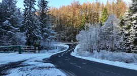 First Snow Of the New Year - Aerial view from Gortin Glen Park, New Year Off To  A Nice Start - UK cold spell