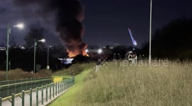 a large fire next to Meadowhall Sheffield