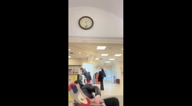 Man has a Dramatic Fall at the Library