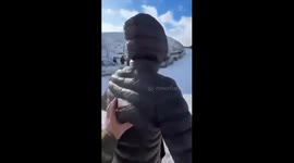 Multi-vehicle crash on icy mountain road in Dagestan, Russia