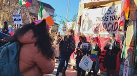 In London, UK, the Speaker of Latin America held an emergency demonstration against Trump's war on Venezuela and the kidnapping of Venezuelan President Nicolas Maduro.