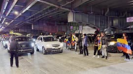 Demonstrators celebrate Maduro’s arrest near Metropolitan Detention Center