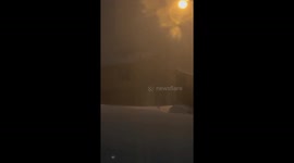 Rare thundersnow during snow squall in Stonewood, USA