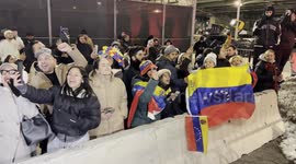 Anti-Maduro demonstrators chant and sing outside Metropolitan Detention Center ahead of Maduro arrival