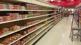 Empty shelves at Target in Deerfield Beach, Florida during Hurricane Matthew