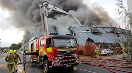 Fire at former print works in Leeds