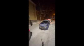 Drunk driver rams car and hits pedestrian in Beloretsk, Russia