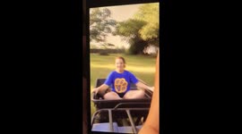 2 older sisters in the backyard, one was driving one riding in the wagon. The one driving told her where to sit in the wagon so it wouldn’t flip but she wouldn’t listen she sat where she wanted to. She had the camera out cause she knew what was going to h