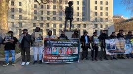 Baloch Activists Protest Outside Downing Street in London Over Alleged Abductions of Women and Children in Pakistan