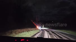 Devon Roads Frozen Over! Cars Struggle on Icy Hills After Light Snowfall. Cars stuck on Hills
