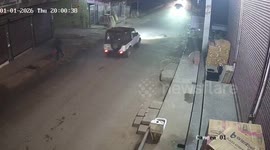 India: a speeding car rammed into a vegetable cart; the vendor narrowly escaped with his life.