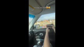 Guy films as real rainbow appears over 'Rainbowland' art installation