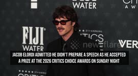 Jacob Elordi stunned to win prize at 2026 Critics Choice Awards