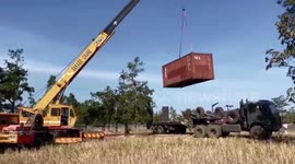 Thai troops continue Trump-style wall of shipping containers along border with Cambodia