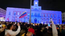 Venezuelan expatriates celebrate in Madrid, Spain