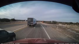 Impatient Truck Veers Off Highway Into Ditch