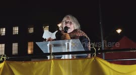 Speaker Lindsey German of the Stop the War Coalition rallied and protested against the Trump Monroe Doctrine, which means we can do whatever we want in our backyard in London, England.