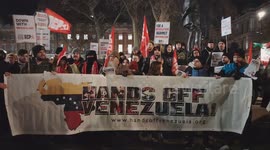 The Revolutionary Communist Party held a demonstration in London, England to oppose US imperialism's war on Venezuela, 'Hands off Venezuela'.