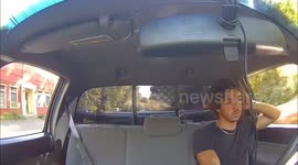 Pickup truck bed cover flies off during hectic drive in New York, USA