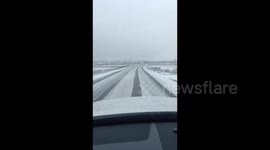 Spain: Heavy Snow Makes Driving Difficult In Tarrega