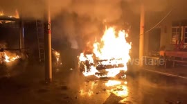 Brand new EV bursts into flames while charging overnight