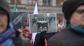 Demonstrators gather in Amsterdam in support of demonstrations in Iran