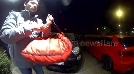 Delivery driver lets blood-curdling scream after dog appears on doorstep