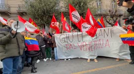 Demonstrators in Naples protest U.S. strikes on Venezuela, Maduro’s capture