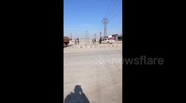 Syria: Officials from the Syrian Ministry of Interior conduct a tour in Al-Maghla village in the eastern countryside of Al-Raqqah