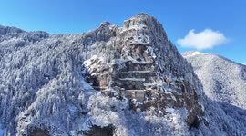 Spectacular winter scenery as snow covers Türkiye's ancient Sumela Monastery