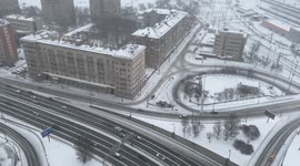 Snowfall blankets Moscow