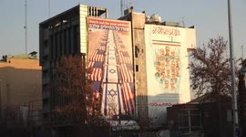 Giant anti-US, anti-Israel banner displayed in Tehran following Trump’s threat to intervene in protests