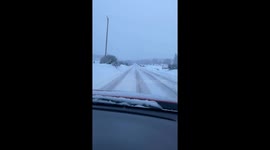 Treacherous Driving Conditions: POV of Snow Covered Roads in Royal Deeside