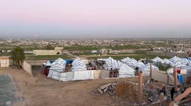 Spectacular full moon rises over Gaza Strip’s Nuseirat area
