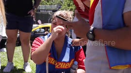 Venezuelans in Buenos Aires rally to support US military intervention