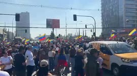 Venezuelans in Chile celebrate U.S. operation against Maduro