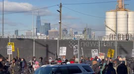 Protesters rally outside New York detention center holding Venezuela’s Maduro