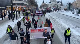 Protesters in Stockholm hold rally against US strikes on Venezuela