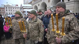 Orthodox Christians celebrate Epiphany in Ukraine's Lviv