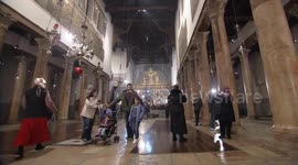 Orthodox Christians attend midnight Christmas mass in Bethlehem