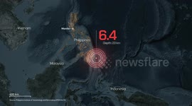 MOTION GRAPHIC - 6.4-magnitude earthquake strikes Baculin, Philippines, no tsunami warning issued