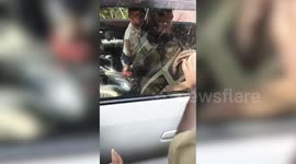 One-and-a-half-year-old child trapped inside car, rescued following relentless effort