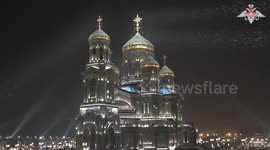 Russian defense chief attends Christmas service at military cathedral in Moscow
